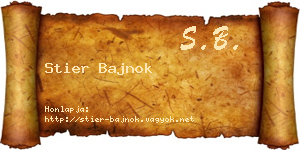 Stier Bajnok névjegykártya